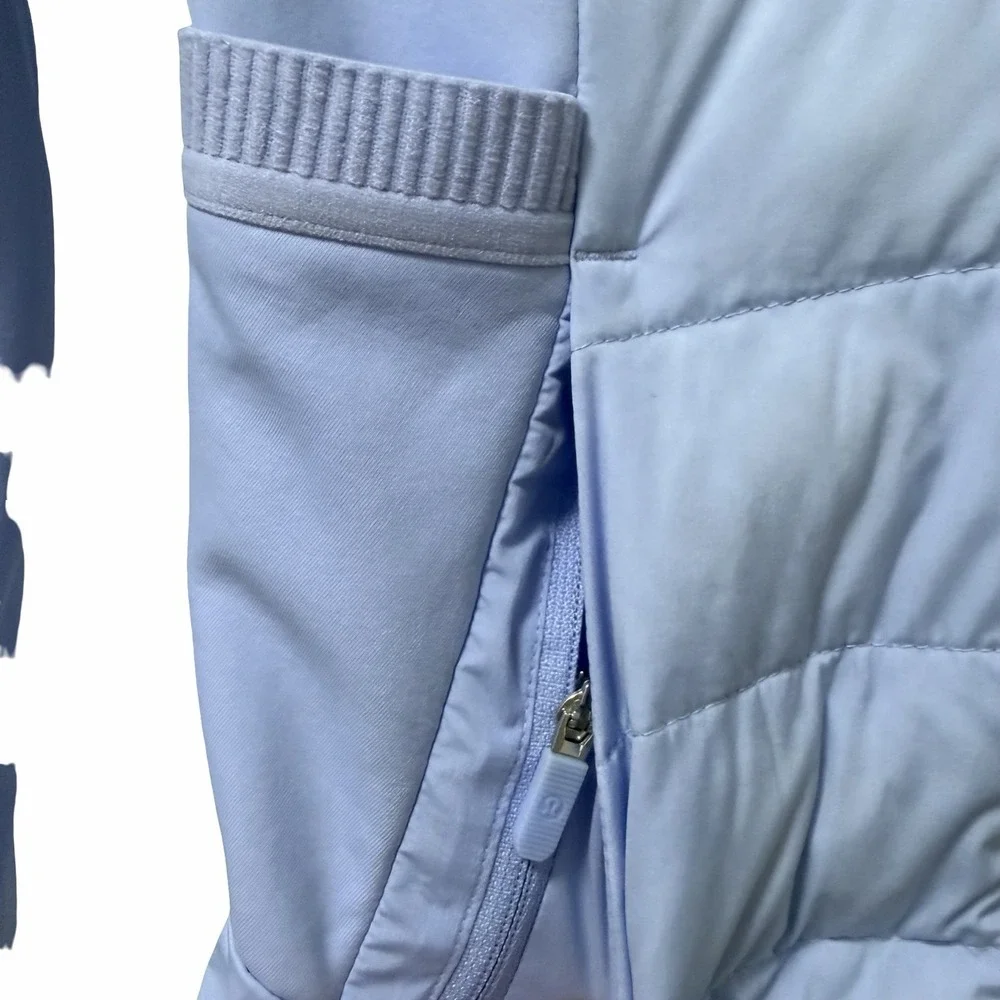 Lululemon Womens Down for It All Athletic Jacket Size 2 Blue Willow Packable Gym